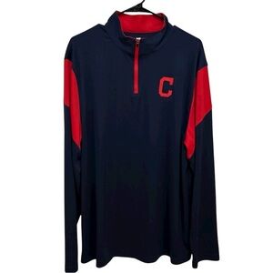 Cleveland Guardians Navy and Red Quarter-Zip Pullover Men’s XL